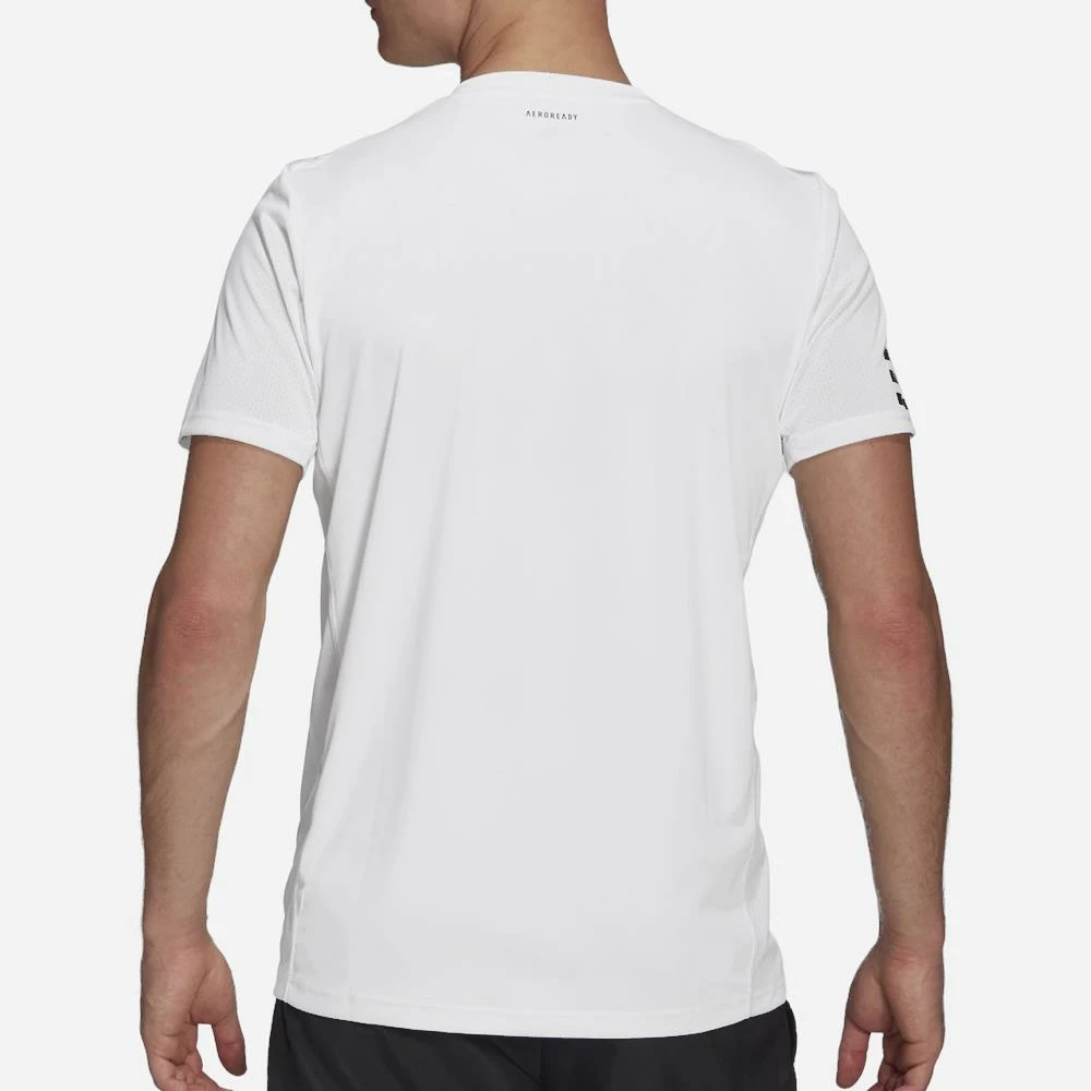 Adidas Men's Club 3 Stripe Tee - White 4 Adidas Men's Club 3 Stripe Tee - White - Image 4