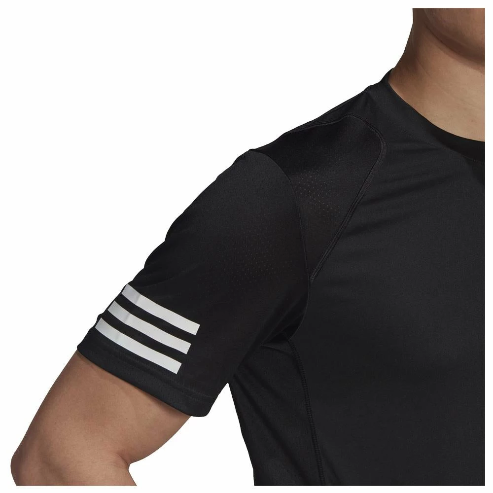 Adidas Men's Club 3 Stripes Tee - Black 4 Adidas Men's Club 3 Stripes Tee - Black - Image 4
