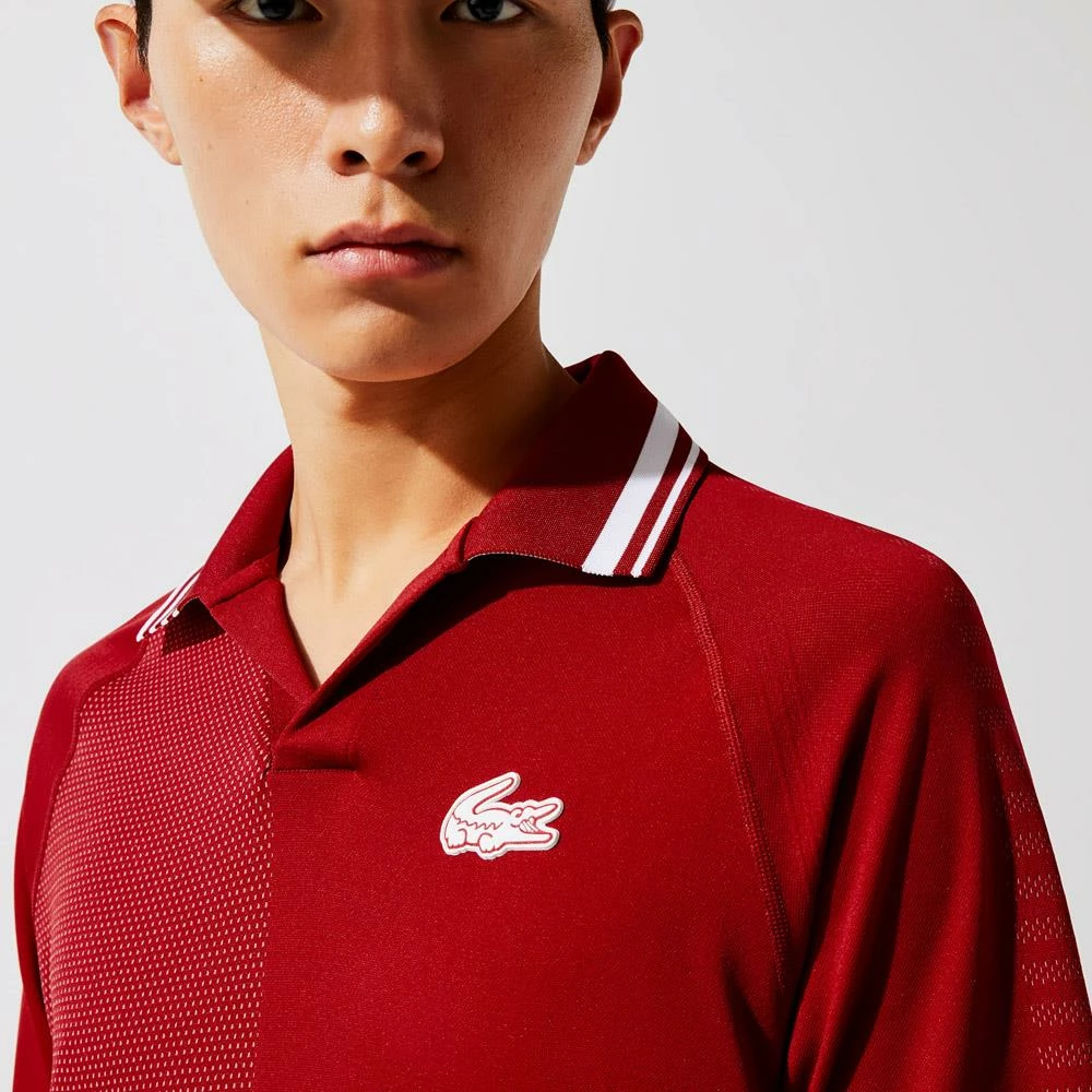 Lacoste Men's Sport Seamless Polo - Red/White 4 Lacoste Men's Sport Seamless Polo - Red/White - Image 4