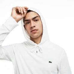 Lacoste Men's Classic Cotton Tee Hoody - White 7 Lacoste Men's Classic Cotton Tee Hoody - White -Babolat shop 4 75565