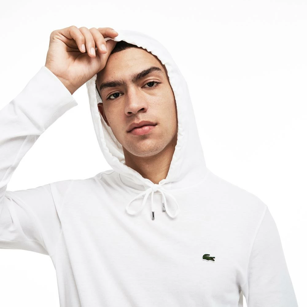 Lacoste Men's Classic Cotton Tee Hoody - White 4 Lacoste Men's Classic Cotton Tee Hoody - White - Image 4