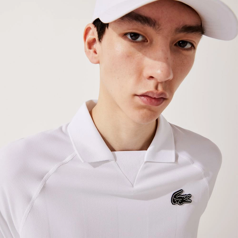 Lacoste Men's Sport Seamless Jacquard Polo - White 4 Lacoste Men's Sport Seamless Jacquard Polo - White - Image 4
