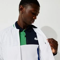 Lacoste Men's Sport Light Teddy Jacket - White/Navy Blue 9 Lacoste Men's Sport Light Teddy Jacket - White/Navy Blue -Babolat shop 4 76466