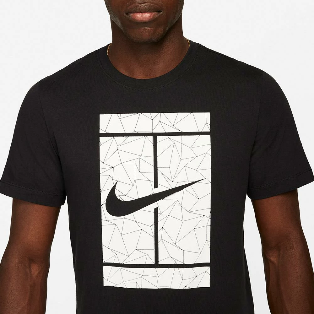 Nike Men's Seasonal Court Tee - Black/White 4 Nike Men's Seasonal Court Tee - Black/White - Image 4