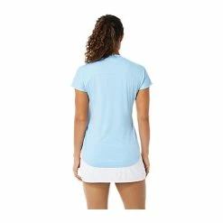 Asics Women's Court Piping Shirt - Arctic Blue 8 Asics Women's Court Piping Shirt - Arctic Blue -Babolat shop 4 79408
