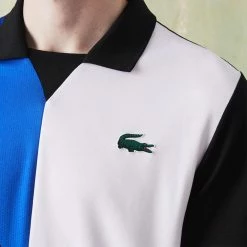 Lacoste Men's Sport Colour Block Pique Polo - Black/Blue -Babolat shop 4 81081
