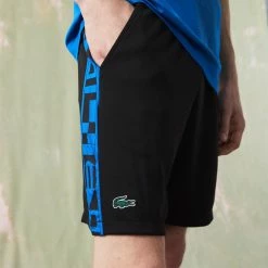 Lacoste Men's Contrast Print Shorts - Black/Blue 7 Lacoste Men's Contrast Print Shorts - Black/Blue -Babolat shop 4 81093