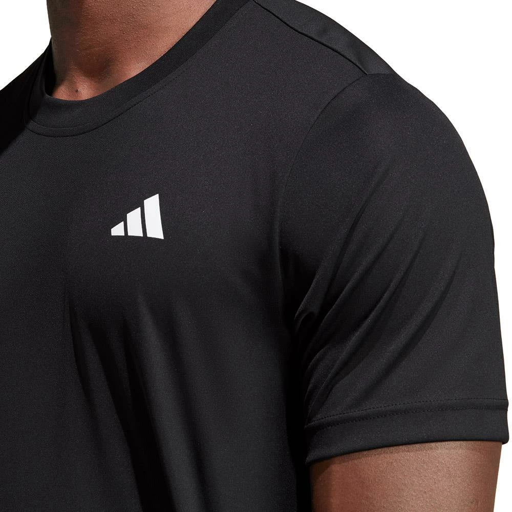 Adidas Men's Club 3 Stripe Tee - Black 4 Adidas Men's Club 3 Stripe Tee - Black - Image 4