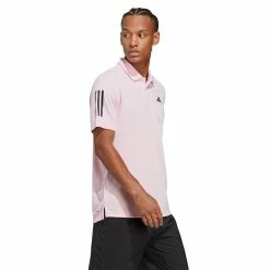 Adidas Men's Club 3 Stripe Polo - Clear Pink 8 Adidas Men's Club 3 Stripe Polo - Clear Pink -Babolat shop 4 82338