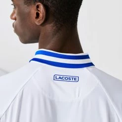 Lacoste Men's Novak Djokovic Ultra Dry Polo - White/Blue -Babolat shop 5 69520