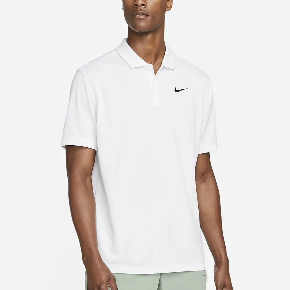 Nike Men's DriFit Solid Polo - White/Black 5 Nike Men's DriFit Solid Polo - White/Black - Image 5