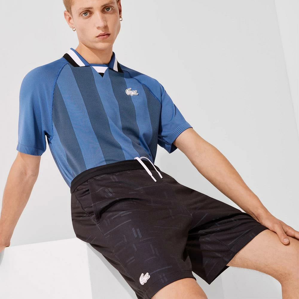 Lacoste Men's Sport Jacquard Short - Black/White 5 Lacoste Men's Sport Jacquard Short - Black/White - Image 5