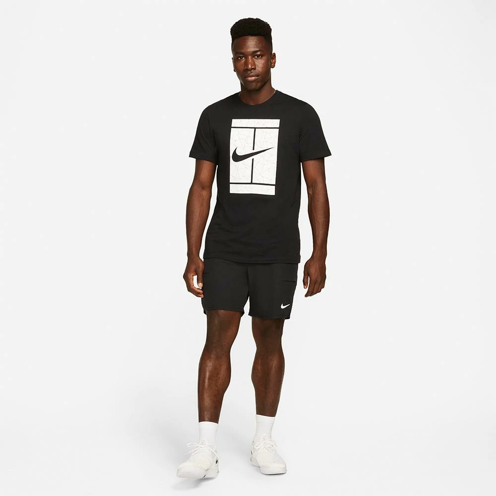 Nike Men's Seasonal Court Tee - Black/White 5 Nike Men's Seasonal Court Tee - Black/White - Image 5