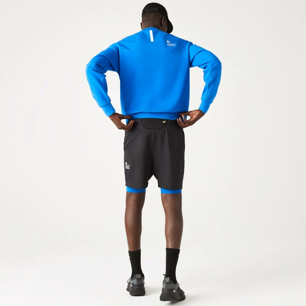 Lacoste Men's Sport 2 In 1 Shorts - Black/Blue 5 Lacoste Men's Sport 2 In 1 Shorts - Black/Blue - Image 5