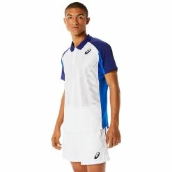 Asics Men's Match Actibreeze Polo - Brilliant White/Dive Blue 10 Asics Men's Match Actibreeze Polo - Brilliant White/Dive Blue -Babolat shop 5 80899