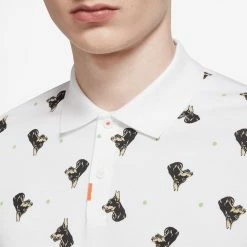 Nike Men's DriFit Printed Polo - White -Babolat shop 5 81226