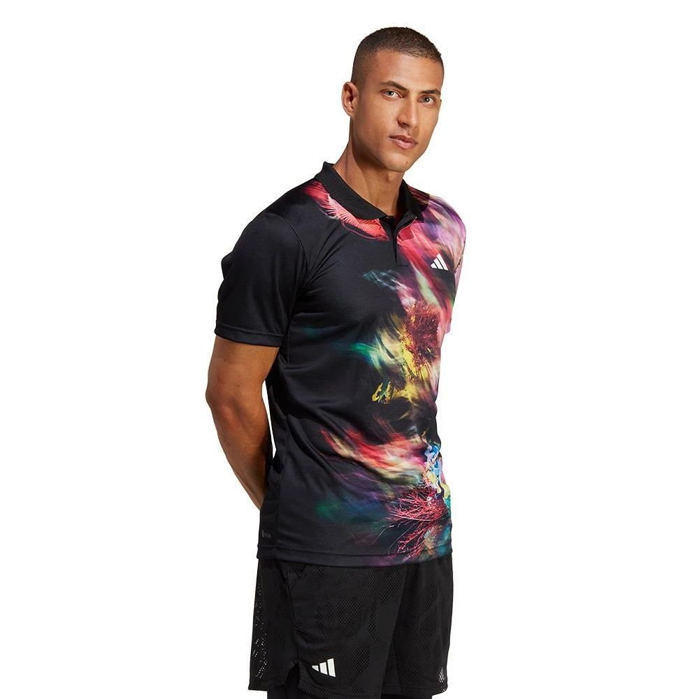 Adidas Men's Melbourne Freelift Polo - Multicolour / Black 5 Adidas Men's Melbourne Freelift Polo - Multicolour / Black - Image 5