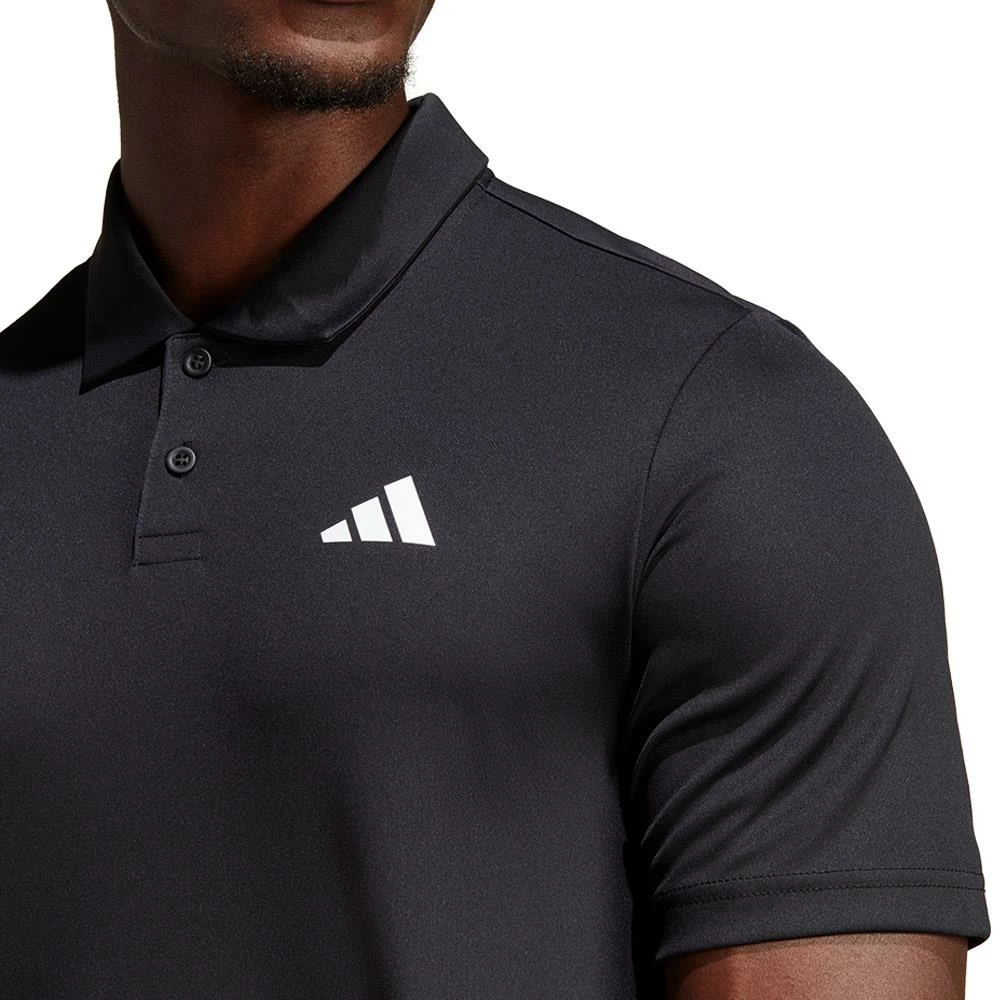 Adidas Men's Club 3 Stripe Polo - Black 5 Adidas Men's Club 3 Stripe Polo - Black - Image 5