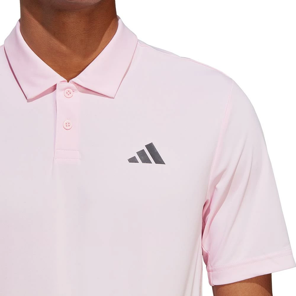 Adidas Men's Club 3 Stripe Polo - Clear Pink 5 Adidas Men's Club 3 Stripe Polo - Clear Pink - Image 5