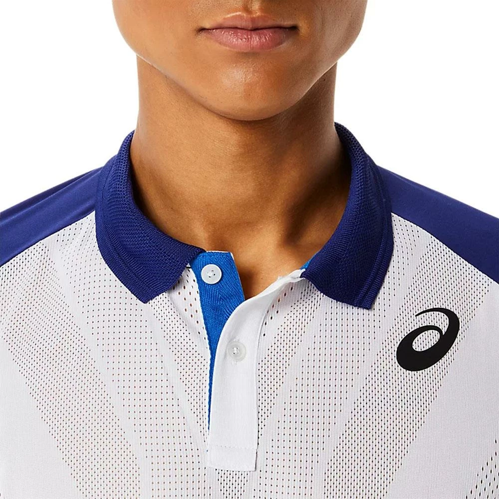 Asics Men's Match Actibreeze Polo - Brilliant White/Dive Blue 6 Asics Men's Match Actibreeze Polo - Brilliant White/Dive Blue - Image 6