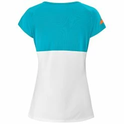 Babolat Women's Play Cap Sleeve Top - White/Blue 5 Babolat Women's Play Cap Sleeve Top - White/Blue -Babolat shop f69970