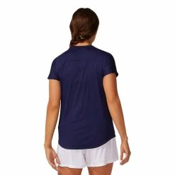 Asics Women's Short Sleeve Piping Tee - Peacoat 6 Asics Women's Short Sleeve Piping Tee - Peacoat -Babolat shop f70399