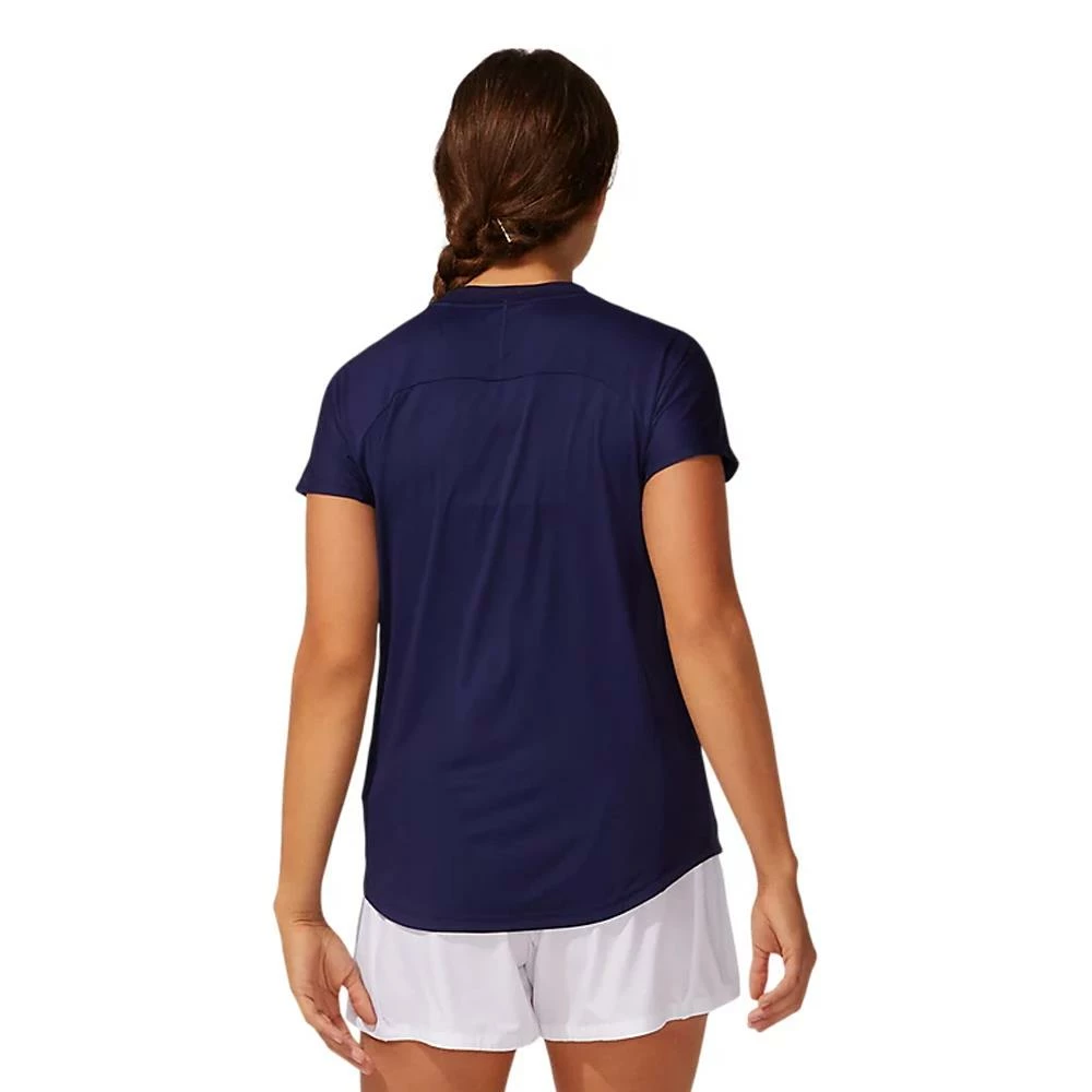 Asics Women's Short Sleeve Piping Tee - Peacoat 3 Asics Women's Short Sleeve Piping Tee - Peacoat - Image 3