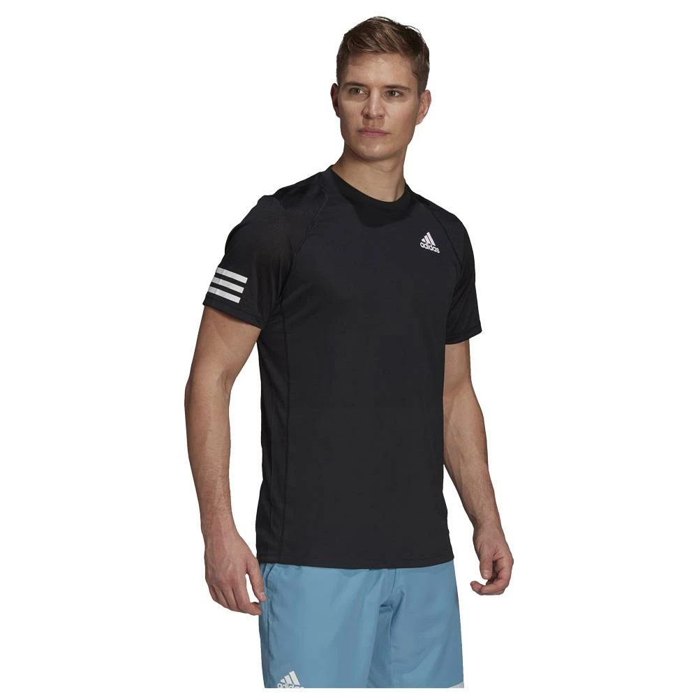 Adidas Men's Club 3 Stripes Tee - Black 3 Adidas Men's Club 3 Stripes Tee - Black - Image 3