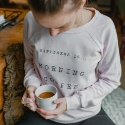 Happiness Is... Women's Morning Coffee Sweatshirt - Ballet Pink 6 Happiness Is... Women's Morning Coffee Sweatshirt - Ballet Pink -Babolat shop f72630