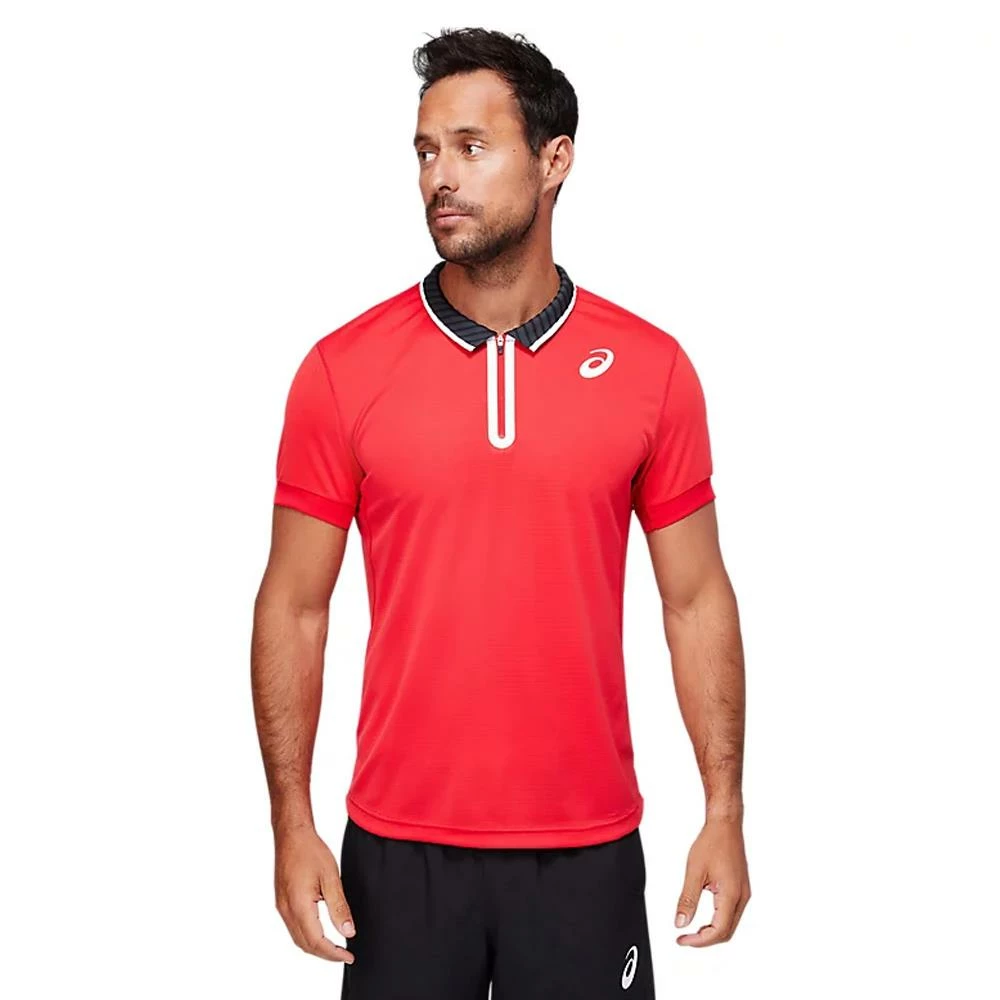 Asics Men's Match Polo - Electric Red 3 Asics Men's Match Polo - Electric Red - Image 3