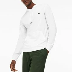Lacoste Men's Classic Cotton Tee Hoody - White 6 Lacoste Men's Classic Cotton Tee Hoody - White -Babolat shop f75565