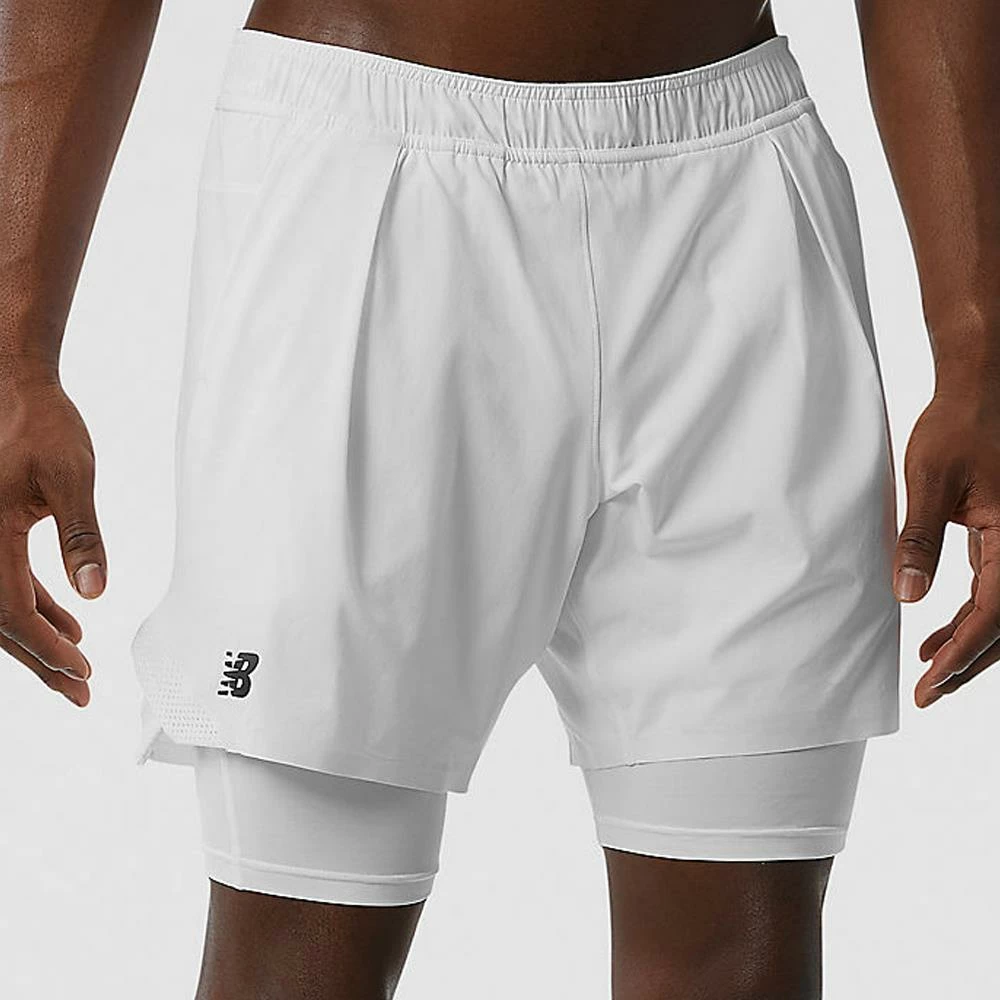 New Balance Men's Tournament 7" Short - White 3 New Balance Men's Tournament 7" Short - White - Image 3