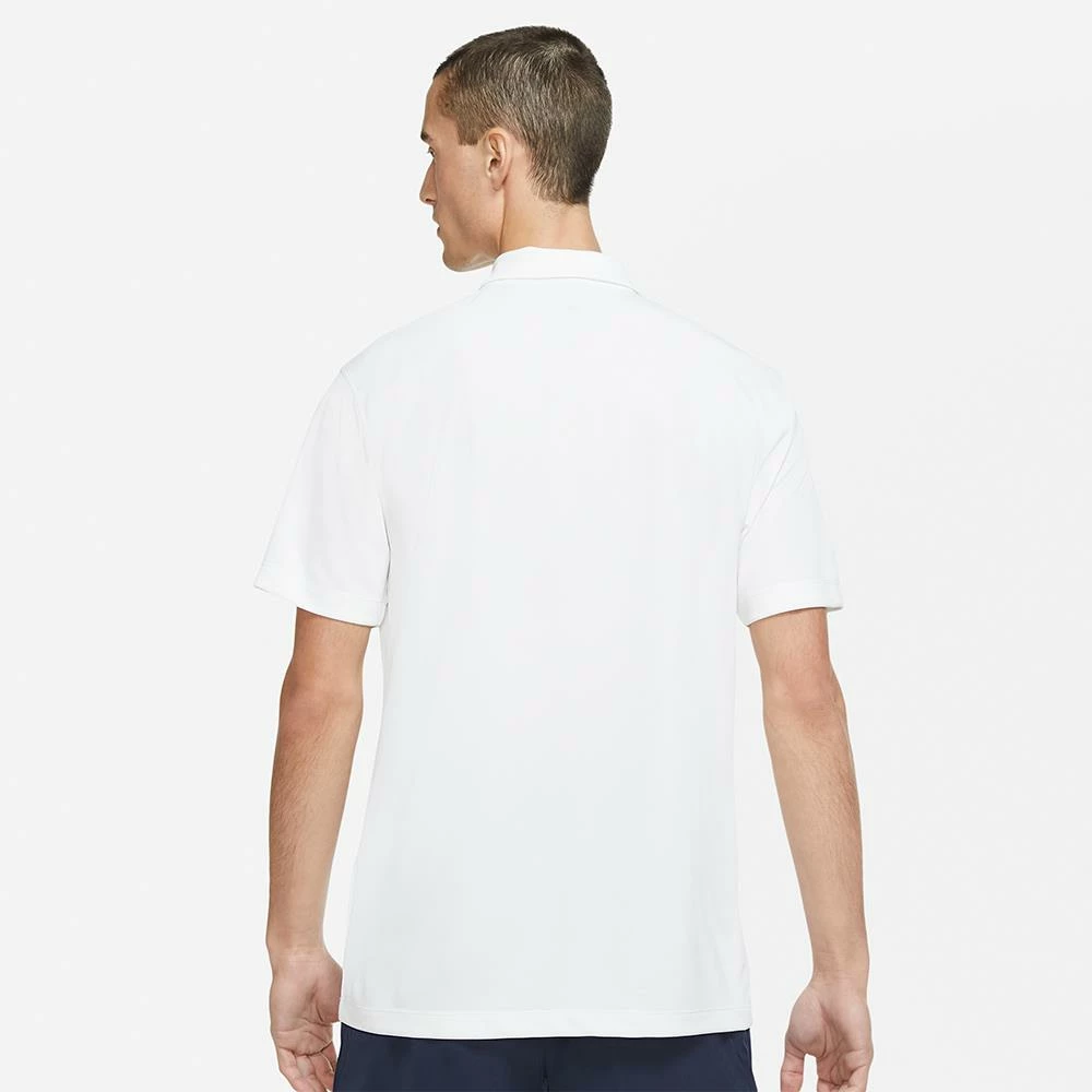 Nike Men's DriFit Solid Polo - White/Black 3 Nike Men's DriFit Solid Polo - White/Black - Image 3