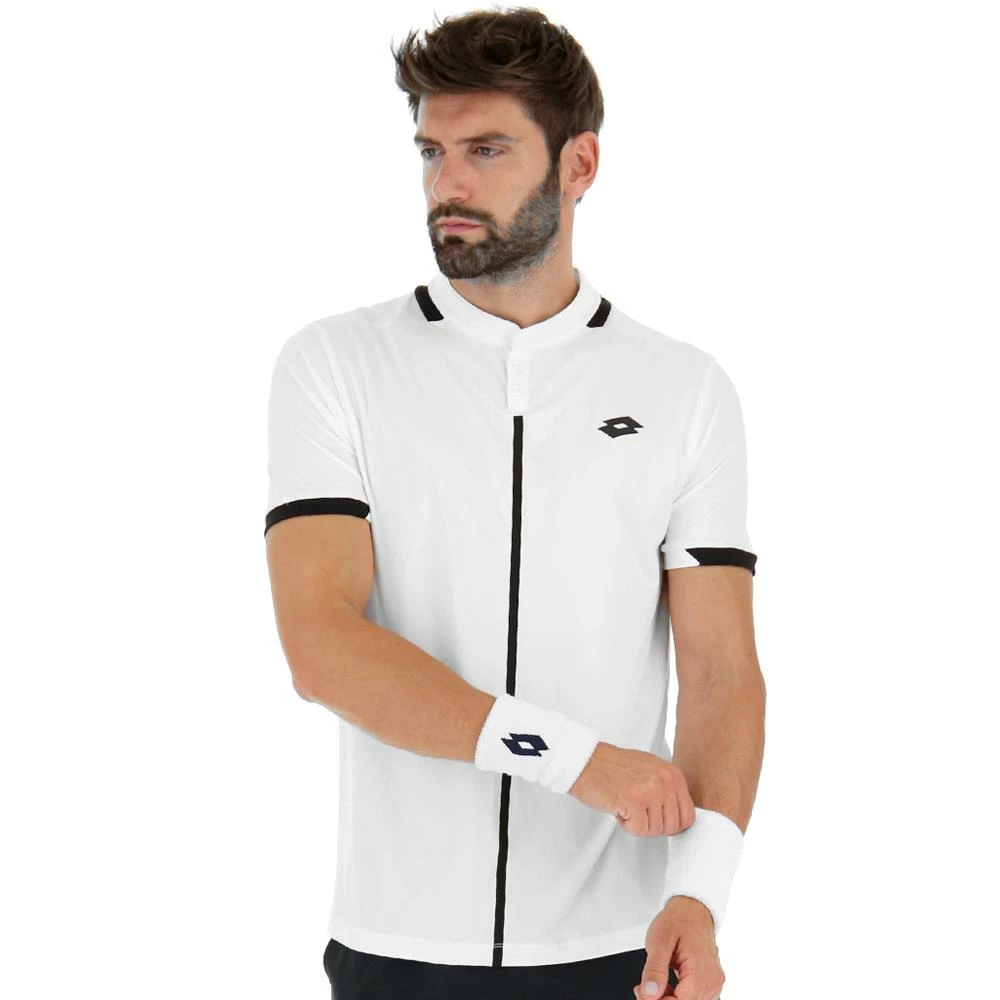 Lotto Men's Top IV Polo - Bright White/All Black 3 Lotto Men's Top IV Polo - Bright White/All Black - Image 3