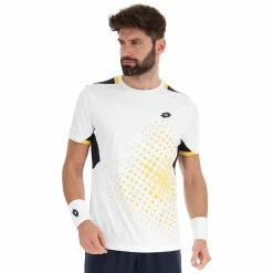 Lotto Men's Top IV Tee - Bright White/Navy Blue -Babolat shop f77714