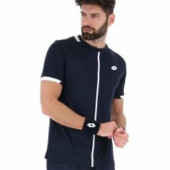 Lotto Men's Top IV Tee - Navy Blue/Bright White -Babolat shop f77971