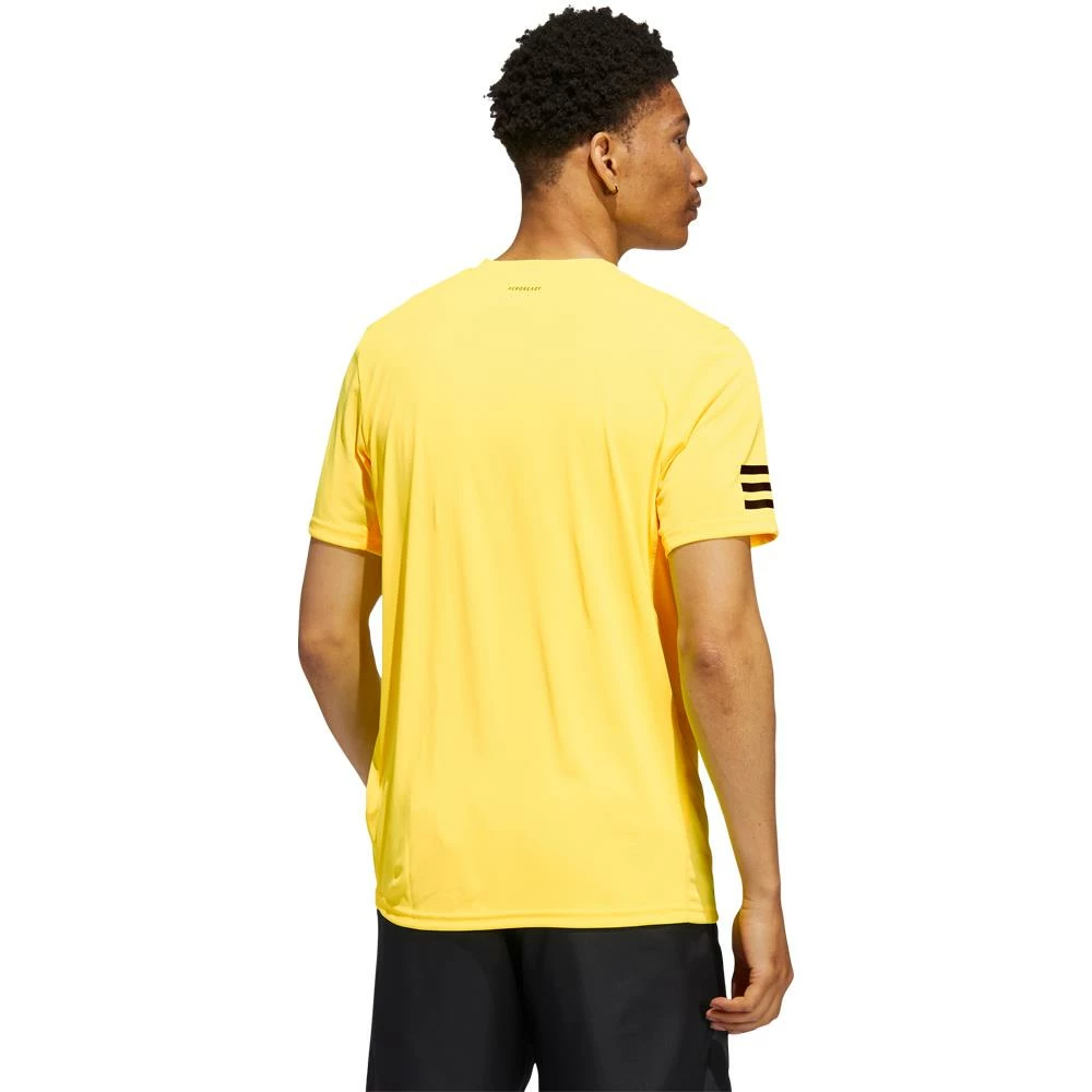Adidas Men's Club 3-Stripes Tee - Beam Yellow 3 Adidas Men's Club 3-Stripes Tee - Beam Yellow - Image 3