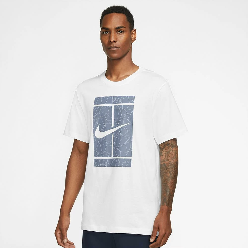 Nike Men's Seasonal Court Tee - White/Ashen Slate 3 Nike Men's Seasonal Court Tee - White/Ashen Slate - Image 3