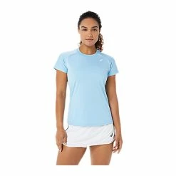 Asics Women's Court Piping Shirt - Arctic Blue 7 Asics Women's Court Piping Shirt - Arctic Blue -Babolat shop f79408