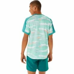 Asics Men's Match Graphic Short Sleeve - Misty Pine -Babolat shop f79807