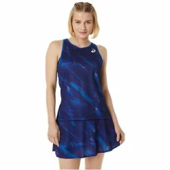 Asics Women's Graphic Match Tank - Dive Blue 7 Asics Women's Graphic Match Tank - Dive Blue -Babolat shop f79823