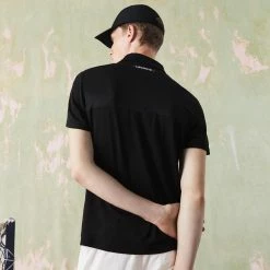 Lacoste Men's Sport Colour Block Pique Polo - Black/Blue -Babolat shop f81081