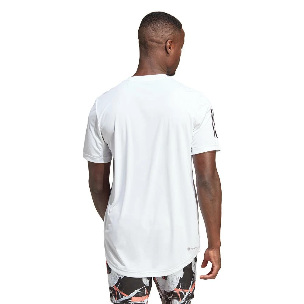 Adidas Men's Club 3 Stripe Tee - White 3 Adidas Men's Club 3 Stripe Tee - White - Image 3