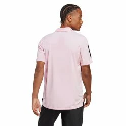 Adidas Men's Club 3 Stripe Polo - Clear Pink 7 Adidas Men's Club 3 Stripe Polo - Clear Pink -Babolat shop f82338