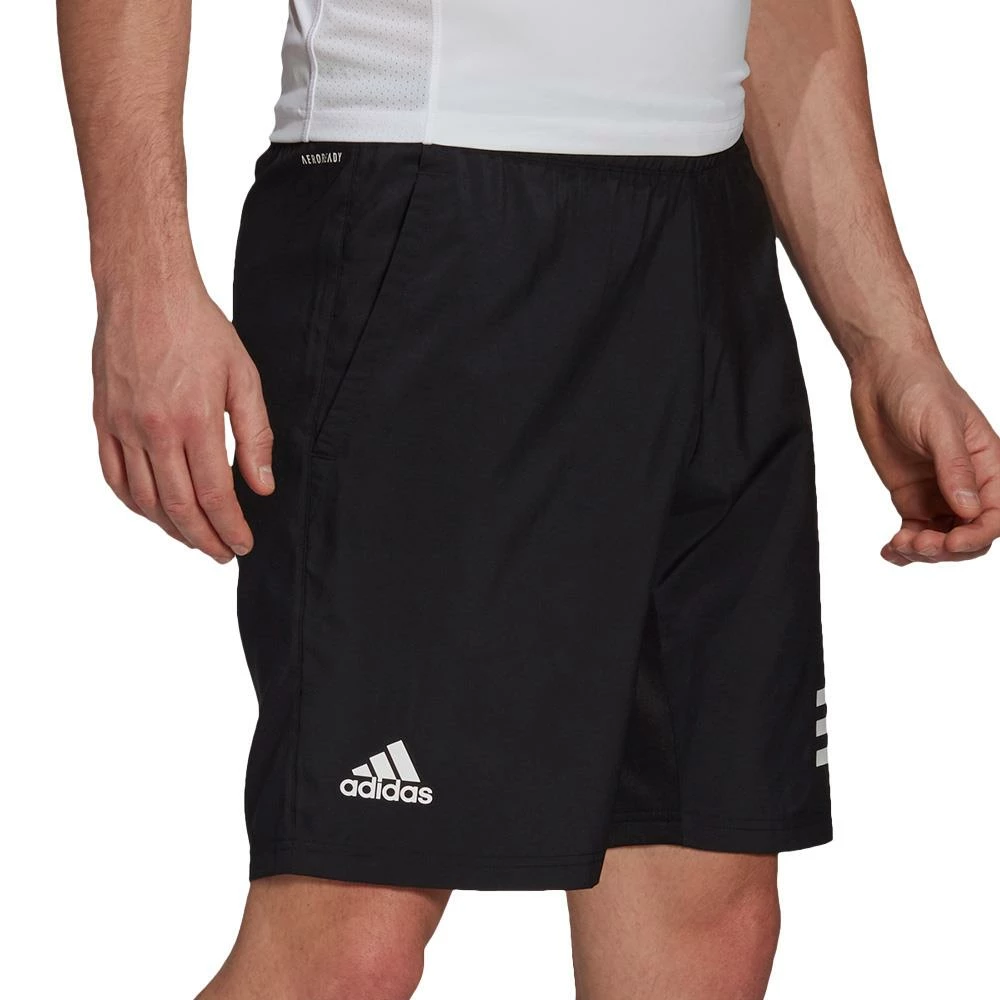 Adidas Men's Club 3 Stripe Short - Black 2 Adidas Men's Club 3 Stripe Short - Black - Image 2