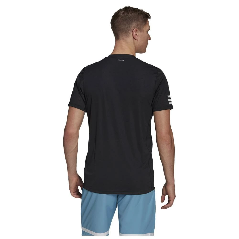 Adidas Men's Club 3 Stripes Tee - Black 2 Adidas Men's Club 3 Stripes Tee - Black - Image 2