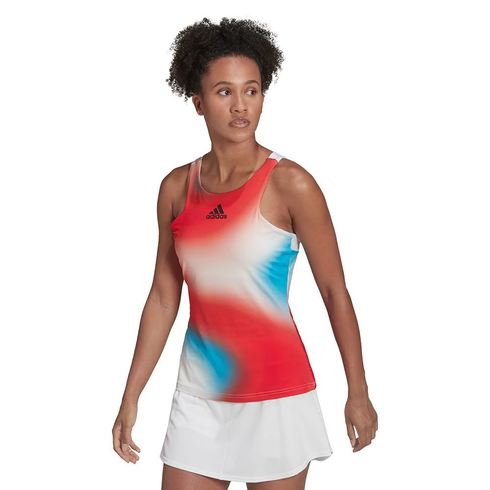 Adidas Women's Melbourne Tank - Vivid Red/Sky Rush 2 Adidas Women's Melbourne Tank - Vivid Red/Sky Rush - Image 2