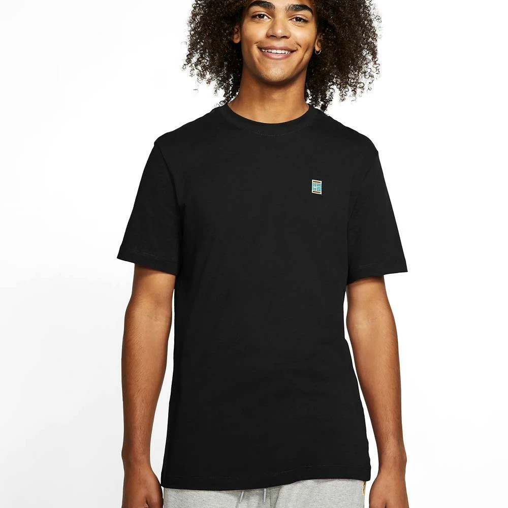Nike Men's Emblem Court Tee - Black/Washed Teal 2 Nike Men's Emblem Court Tee - Black/Washed Teal - Image 2