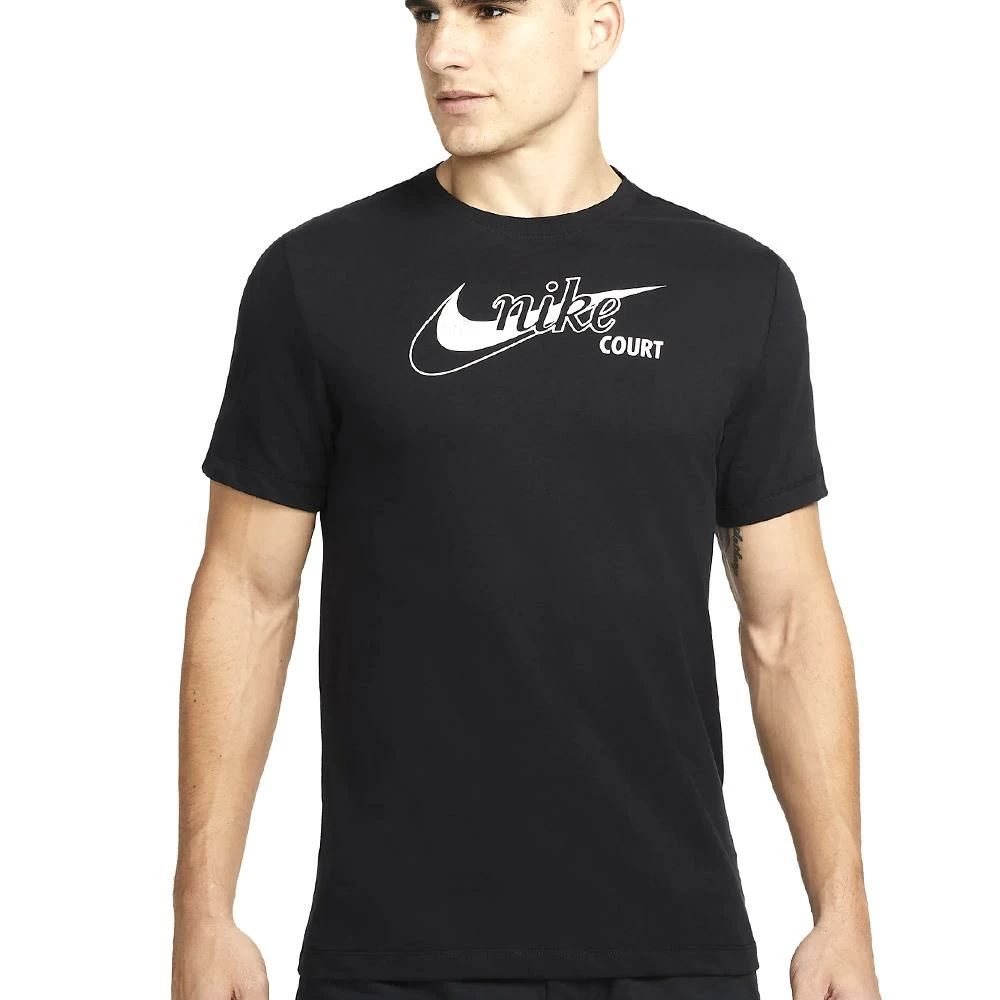 Nike Men's Swoosh Tennis Tee - Black 2 Nike Men's Swoosh Tennis Tee - Black - Image 2