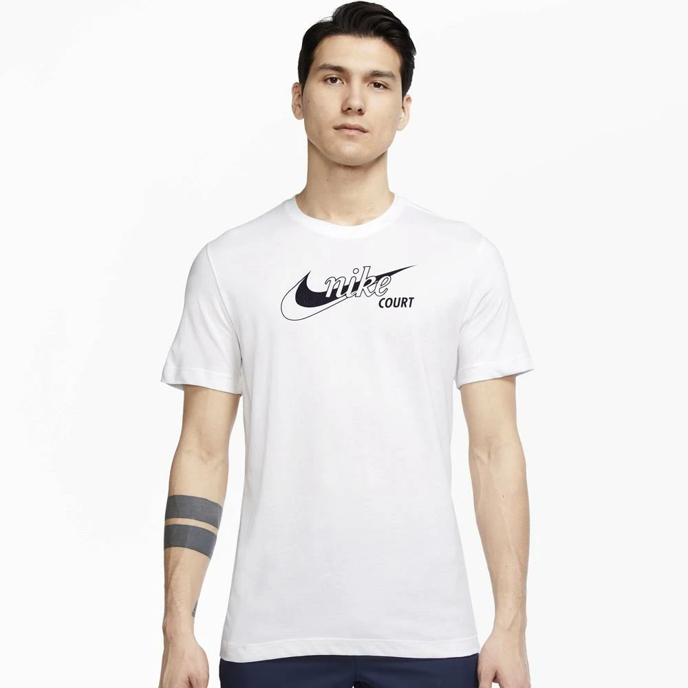 Nike Men's Swoosh Tennis Tee - White 2 Nike Men's Swoosh Tennis Tee - White - Image 2